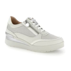 SNEAKER ALLACCIATA CON ZIP LATERALE CREAM 52 STONEFLY DONNA