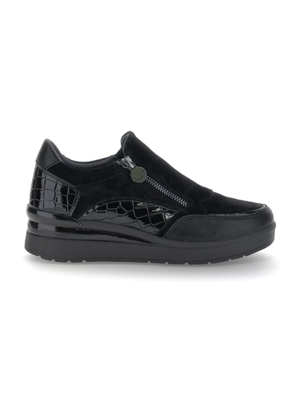 SNEAKERS A SLIP ON CON ZIP LATERALE CREAM STONEFLY DONNA