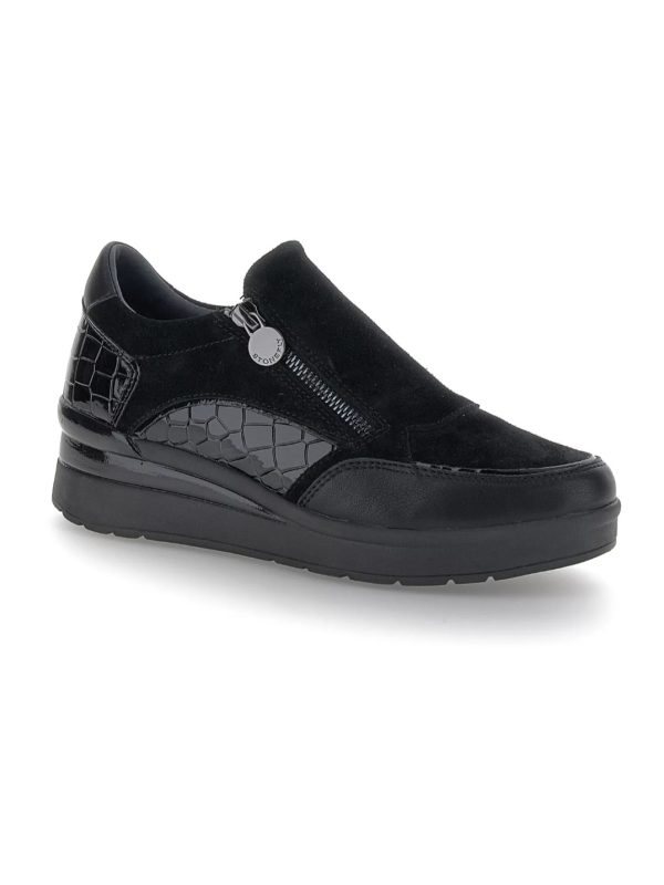 SNEAKERS A SLIP ON CON ZIP LATERALE CREAM STONEFLY DONNA