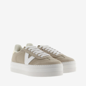 SNEAKERS CON PIATTAFORMA BARCELLONA IN RETE E CAMOSCIO VICTORIA DONNA