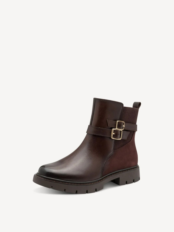 TRONCHETTO TACCO 3 CON DOPPIE FIBBIE E ZIP LATERALE TAMARIS COMFORT