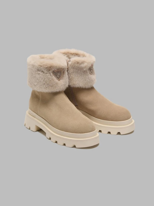 STIVALETTO CON ZIP LATERALE E PELLICCIOTTO KIMMEL BLAUER DONNA